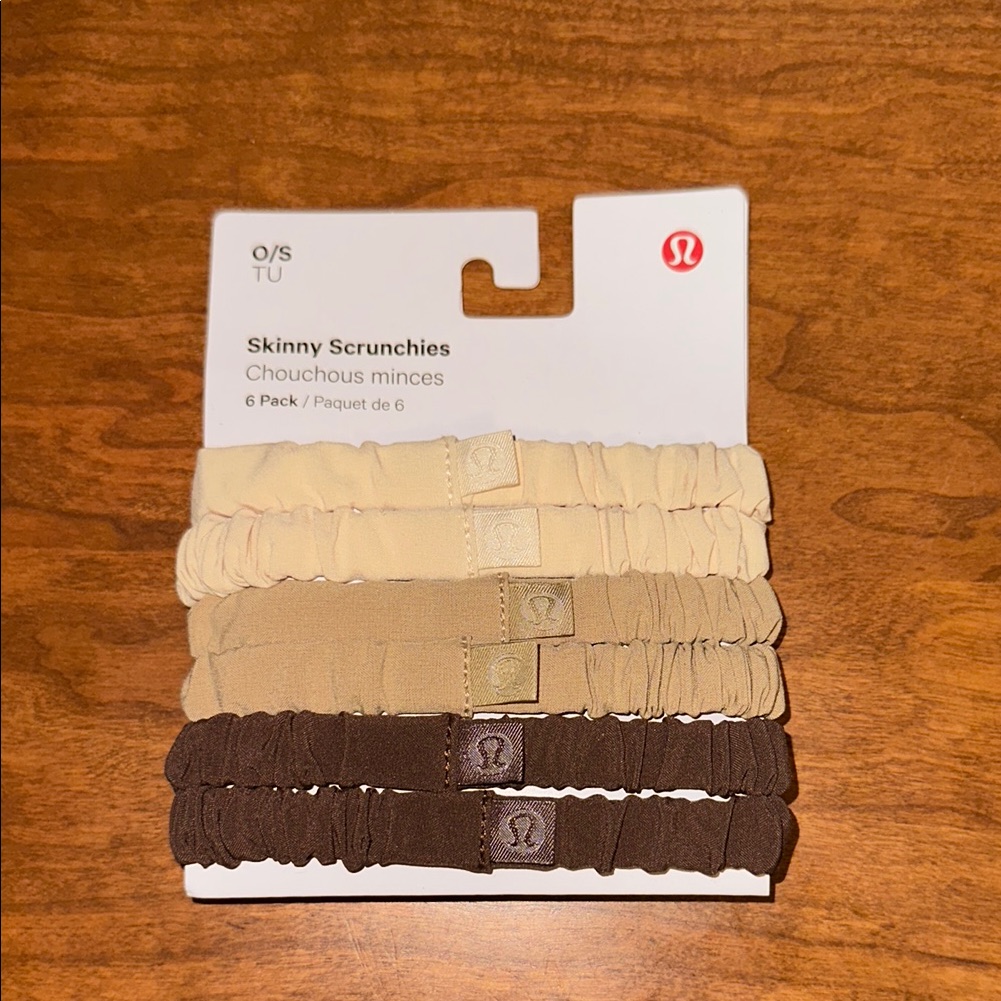 Lululemon Athletica Skinny Scrunchies 6-Pack In Cream, Tan, Brown